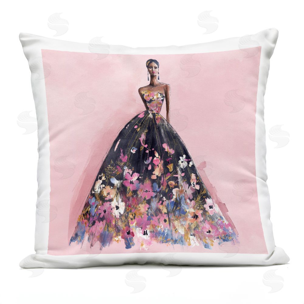 Svetlana Aleynikova Floral Reverie Gown Outdoor Quick-Dry Polyester Square Throw Pillow