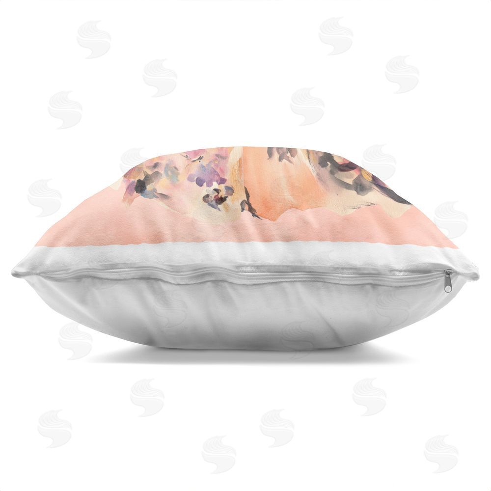 Svetlana Aleynikova Rose Gold Night Indoor Plush Polyester Square Throw Pillow Zipper Detail