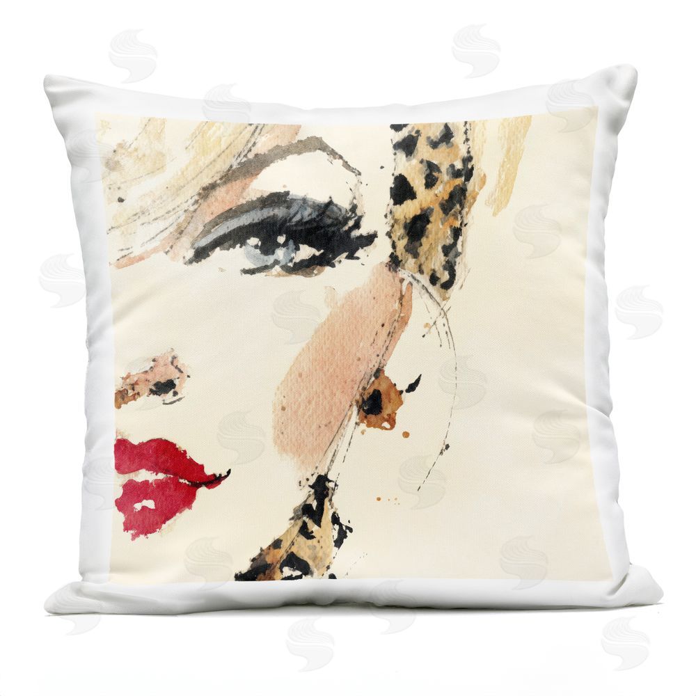 Svetlana Aleynikova Crimson Enigma Lipstick Outdoor Quick-Dry Polyester Square Throw Pillow