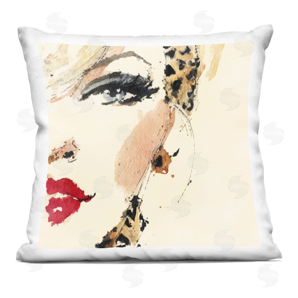 Svetlana Aleynikova Crimson Enigma Lipstick Indoor Plush Polyester Square Throw Pillow