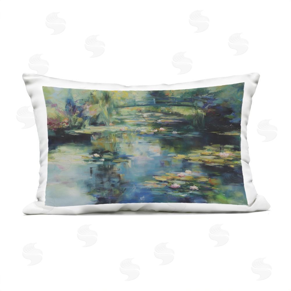 Svetlana Aleynikova Whispers Of Water Lily Pond Outdoor Quick-Dry Polyester Lumbar Pillow