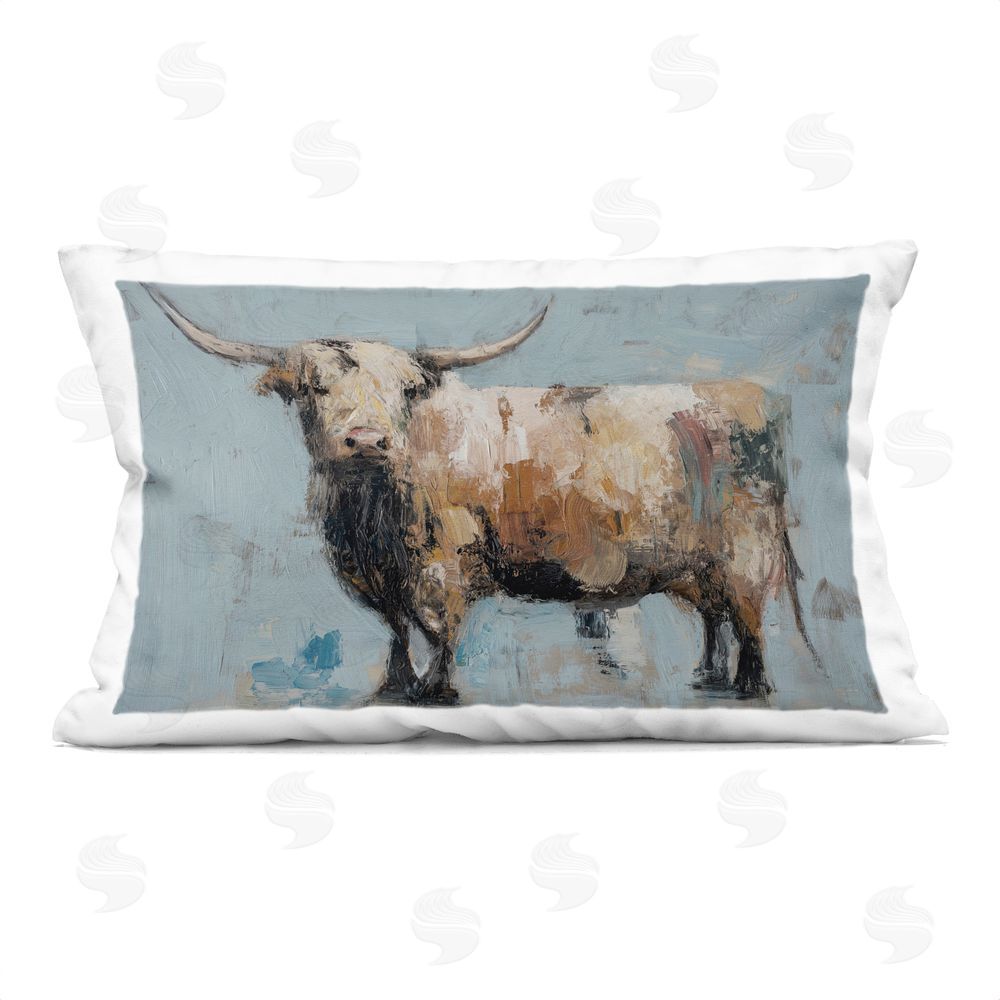 Svetlana Aleynikova Pasture King Horned Cattle Indoor Plush Polyester Lumbar Pillow