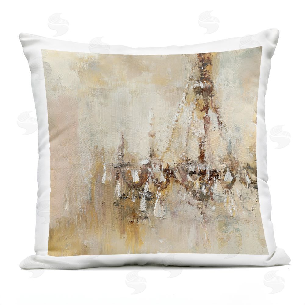 Svetlana Aleynikova Gilded Glow Vintage Chandelier Outdoor Quick-Dry Polyester Square Throw Pillow