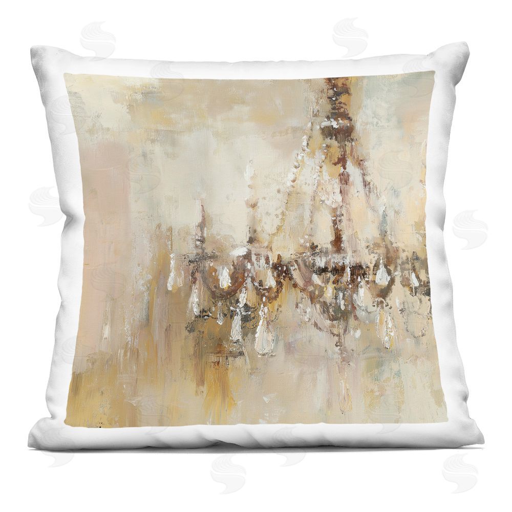 Svetlana Aleynikova Gilded Glow Vintage Chandelier Indoor Plush Polyester Square Throw Pillow