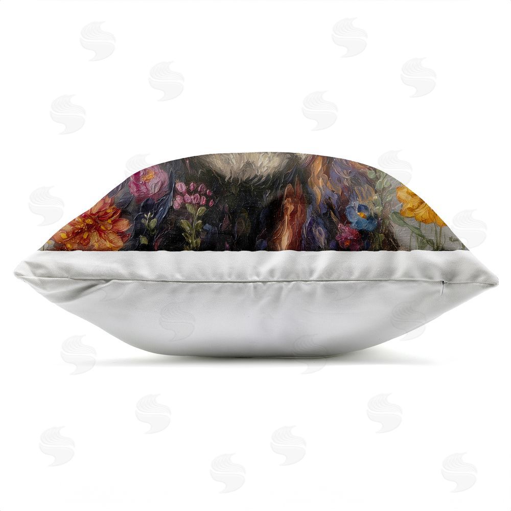 Svetlana Aleynikova Floral Crown & Bees Cattle Outdoor Quick-Dry Polyester Square Throw Pillow Zipper Detail