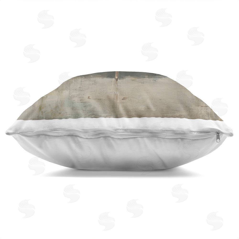 Svetlana Aleynikova White Swan Grace on Sofa Indoor Plush Polyester Square Throw Pillow Zipper Detail