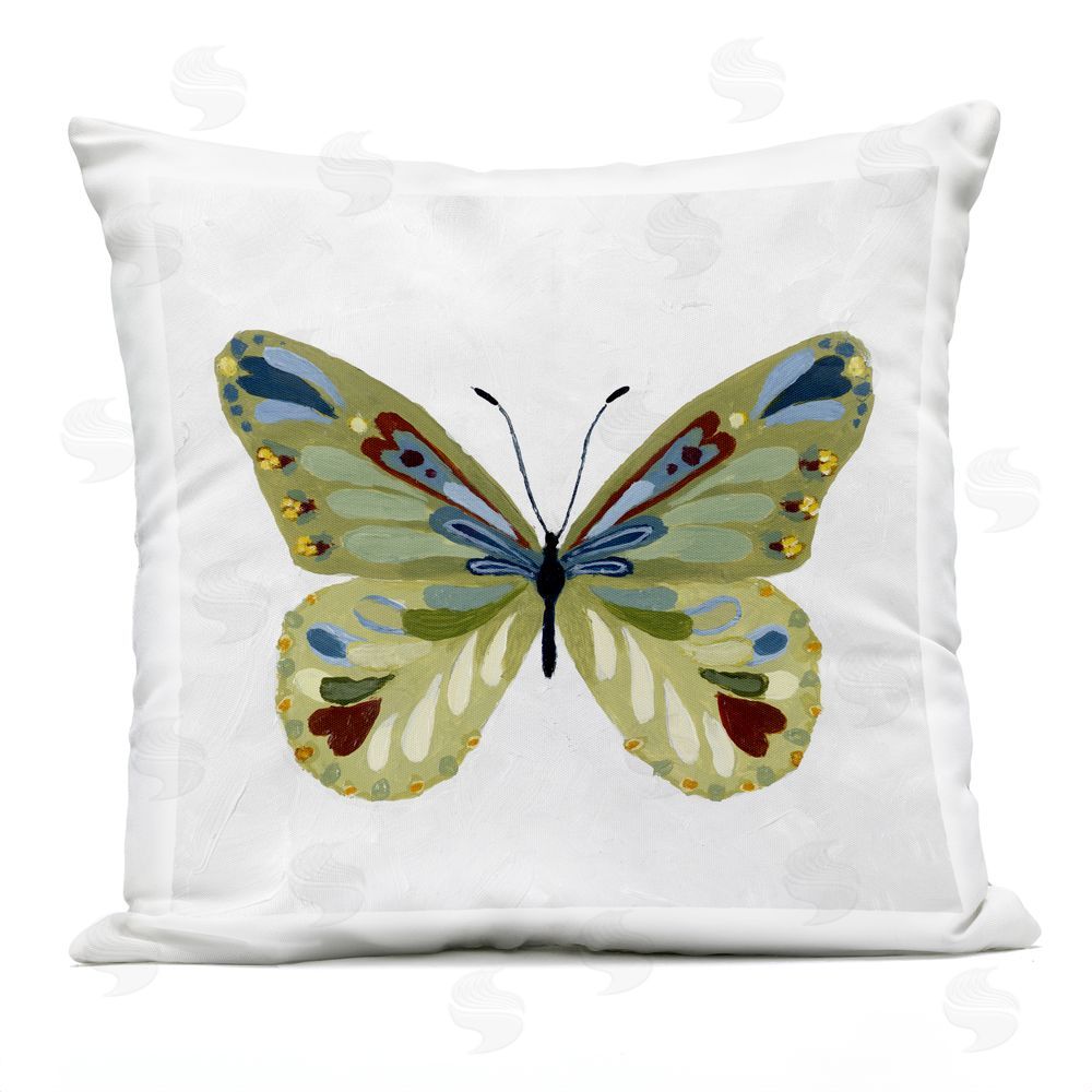Lanie Loreth Inspired By An Olive Butterfly Outdoor Quick-Dry Polyester Square Throw Pillow