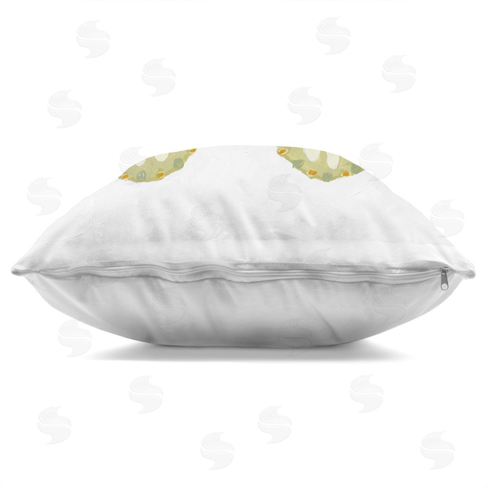 Lanie Loreth Inspired By An Olive Butterfly Indoor Plush Polyester Square Throw Pillow Zipper Detail