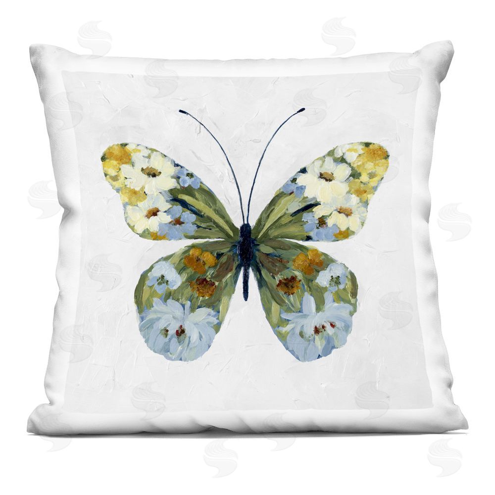 Lanie Loreth Garden Fresh Butterfly Indoor Plush Polyester Square Throw Pillow