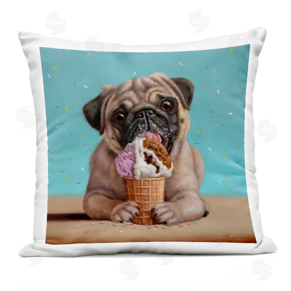 Lucia Heffernan Neapawlitan Ice Cream & Dog Outdoor Square Printed Throw Pillow