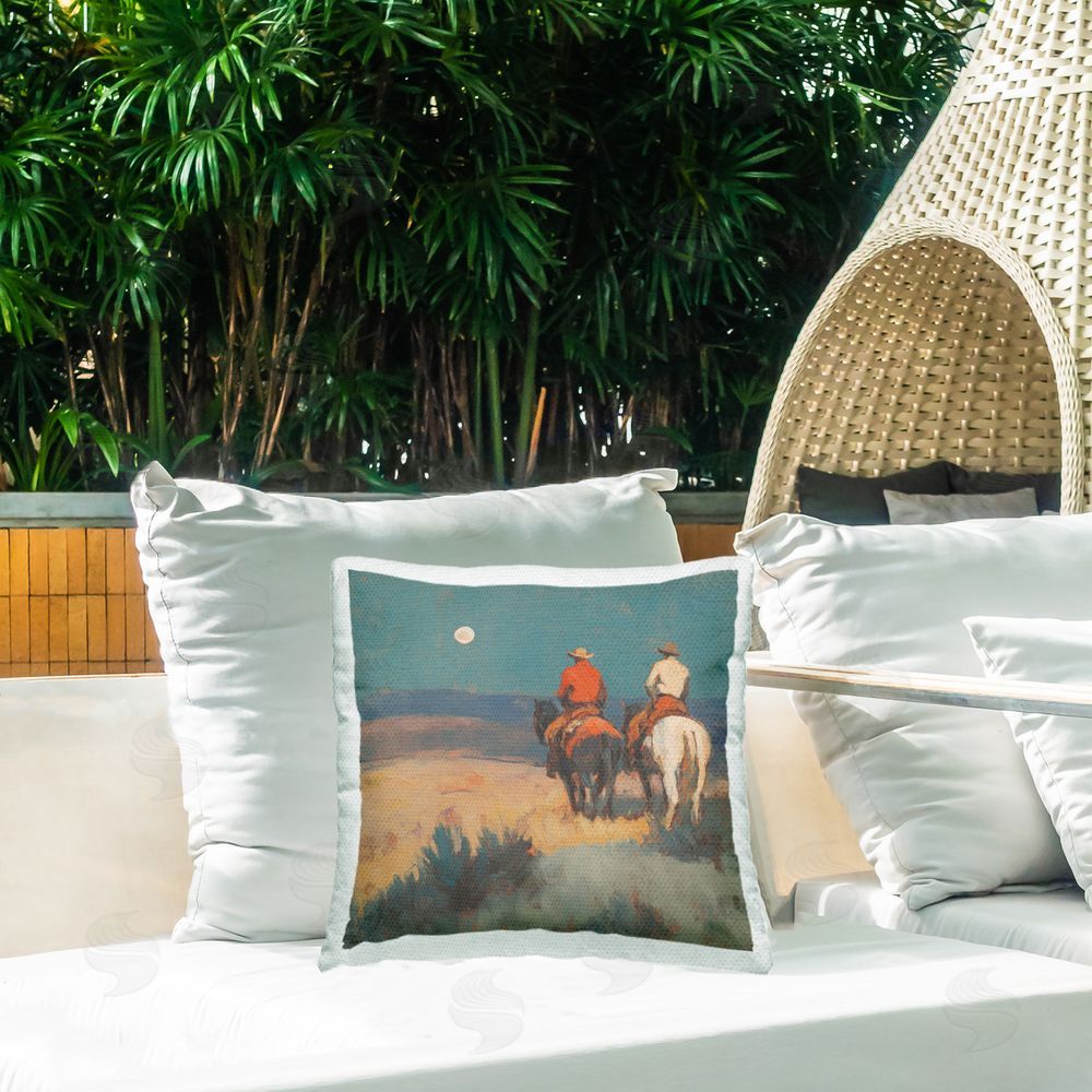 Svetlana Aleynikova Partners In The West Outdoor Quick-Dry Polyester Printed Square Pillow on Patio