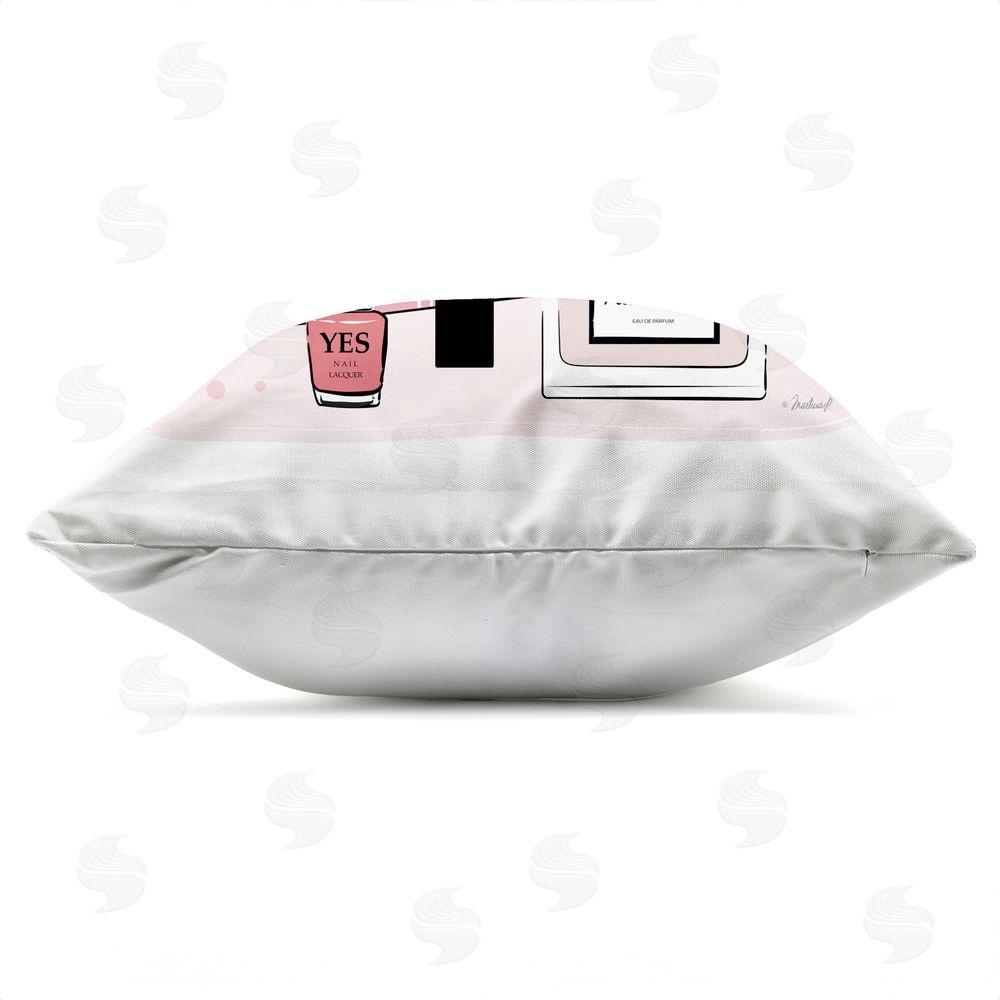 Martina Pavlova Harmony Perfume & Heels Outdoor Quick-Dry Polyester Square Throw Pillow Zipper Detail
