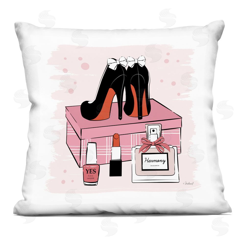 Martina Pavlova Harmony Perfume & Heels Indoor Plush Polyester Square Throw Pillow