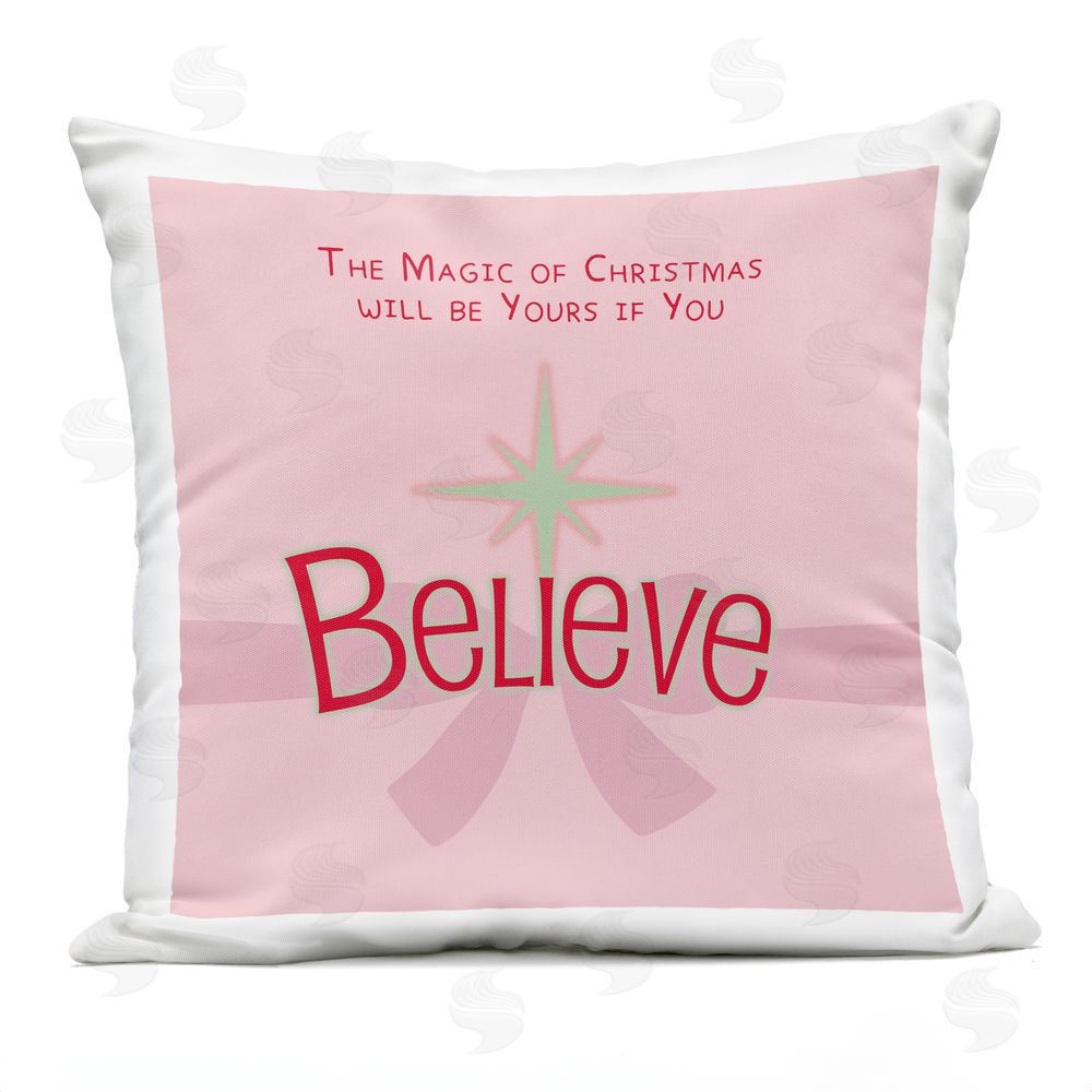 Lauren Rader Magic Of Christmas Believe Outdoor Square Printed Throw Pillow