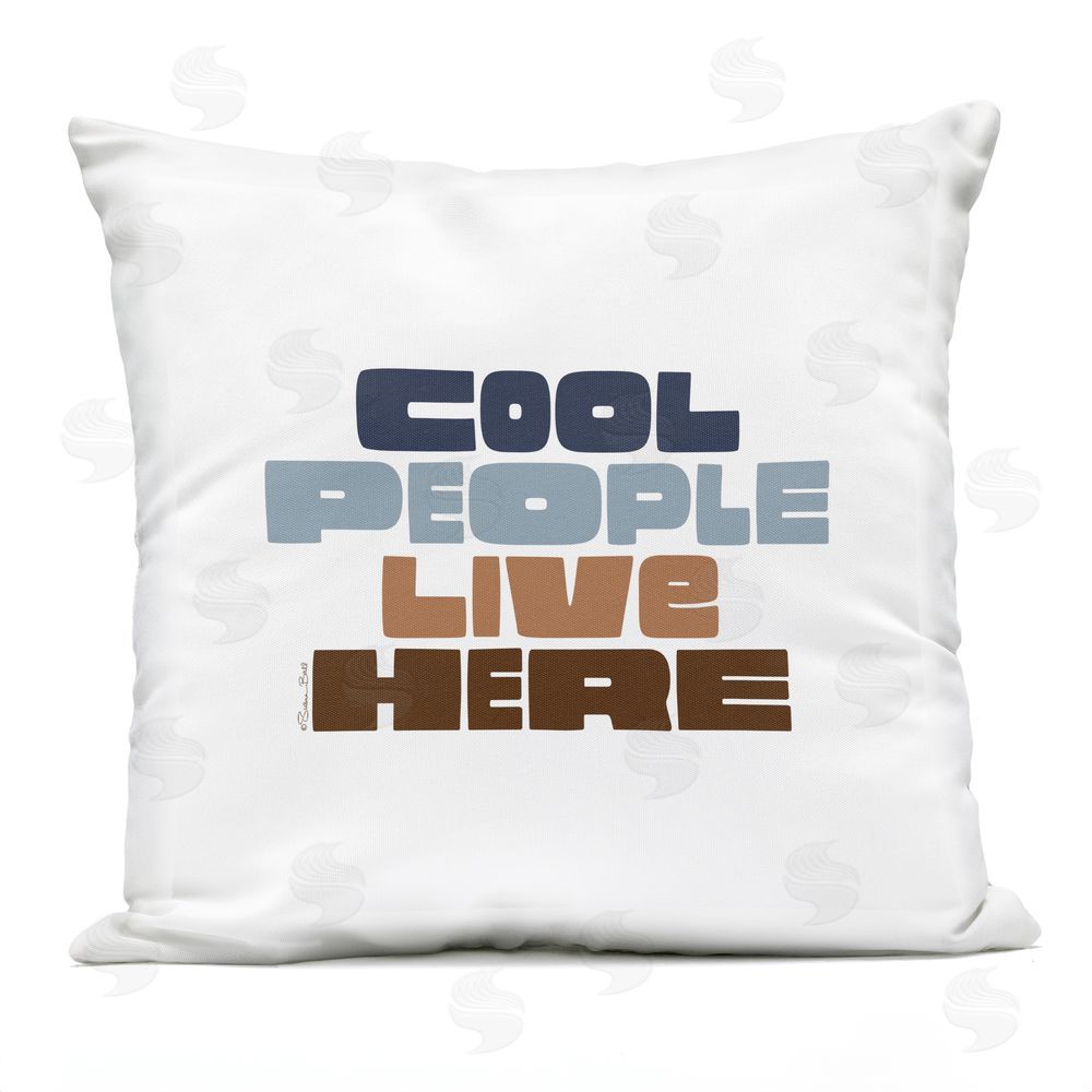 Susan Ball Cool People Live Here Outdoor Quick-Dry Polyester Square Throw Pillow