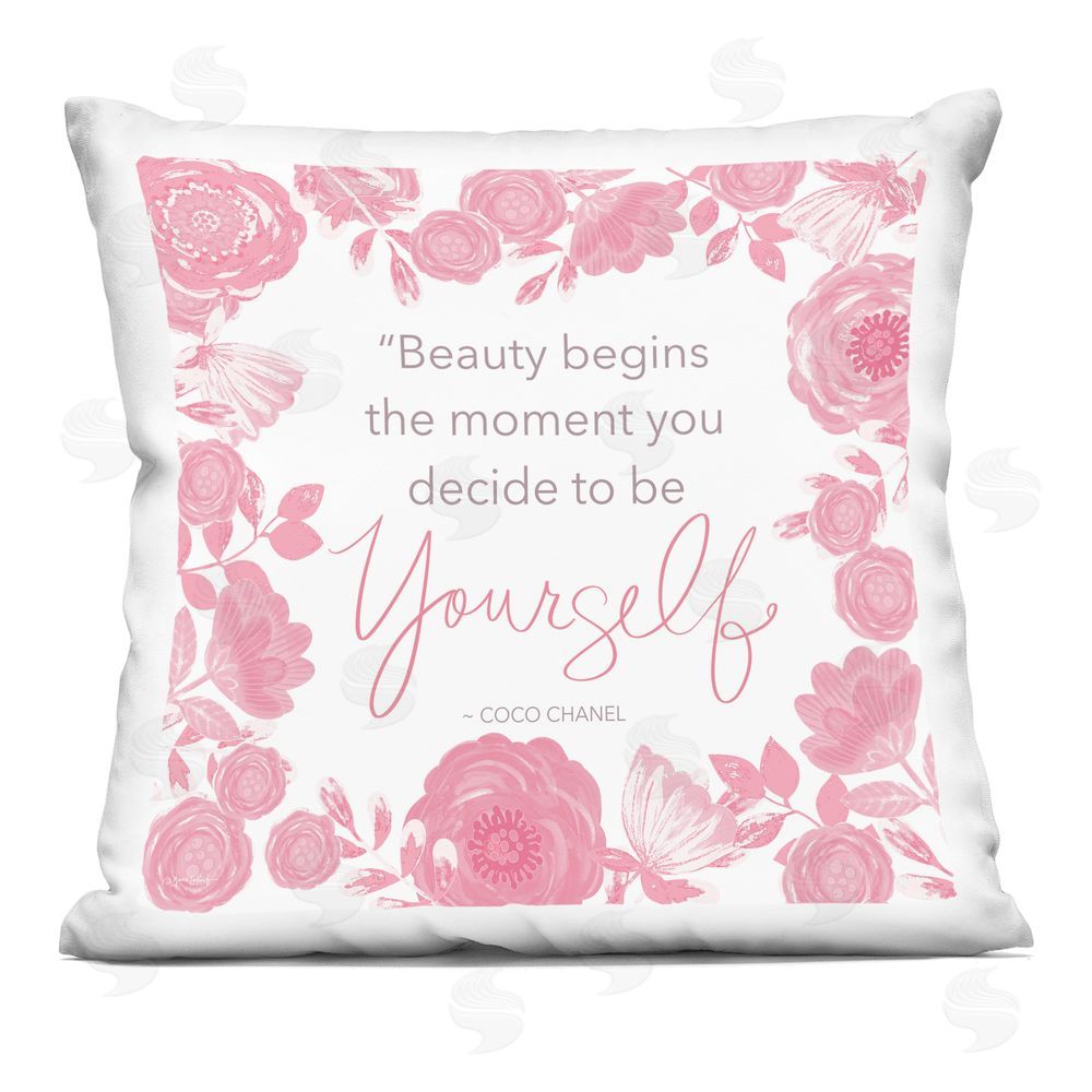 Annie LaPoint Be Yourself Famous Phrase Indoor Plush Polyester Square Throw Pillow