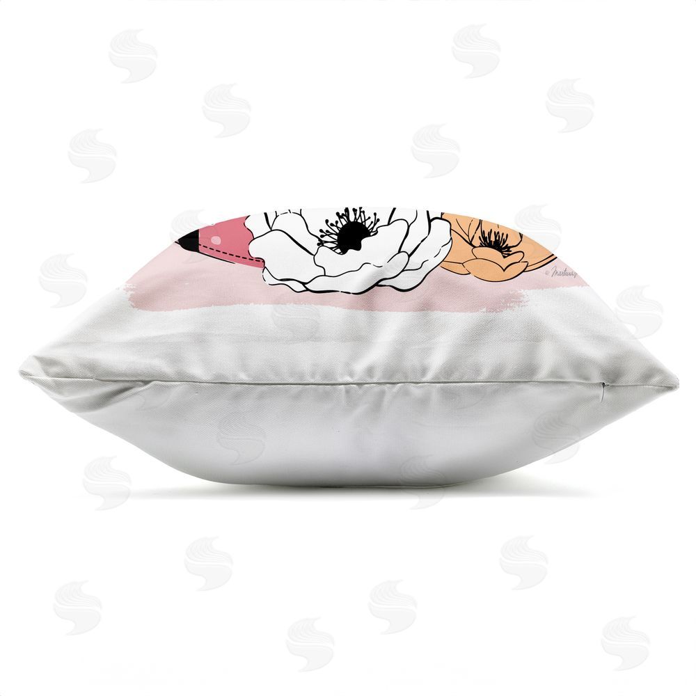 Martina Pavlova Pink Love Perfume & Macarons Outdoor Quick-Dry Polyester Square Throw Pillow Zipper Detail