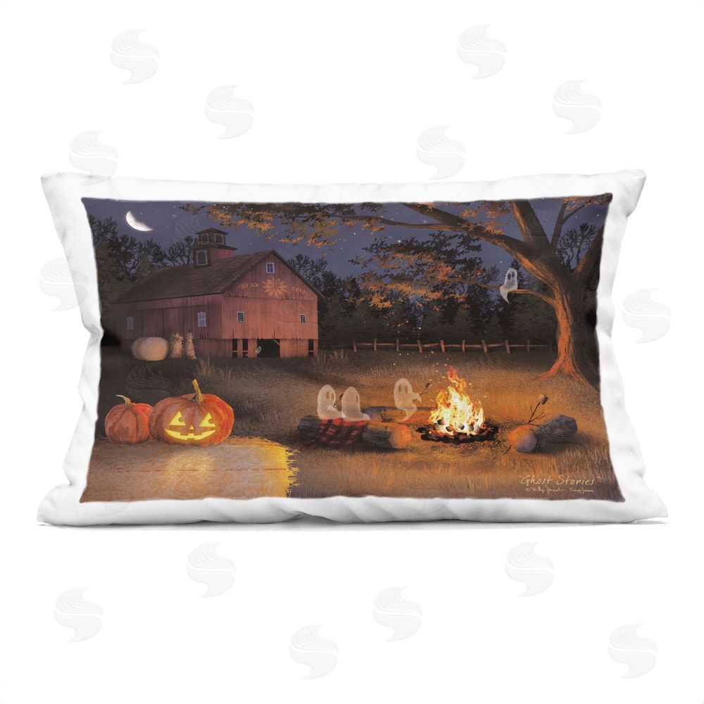 Billy Jacobs Spooky Ghosts & Autumn Campfire Rectugular Printed Throw Pillow