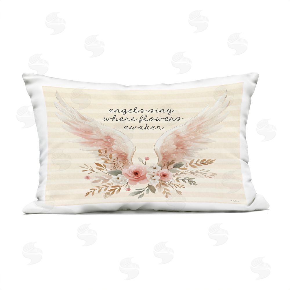 Nicole DeCamp Angels Sing Where Flowers Awaken Outdoor Quick-Dry Polyester Lumbar Pillow