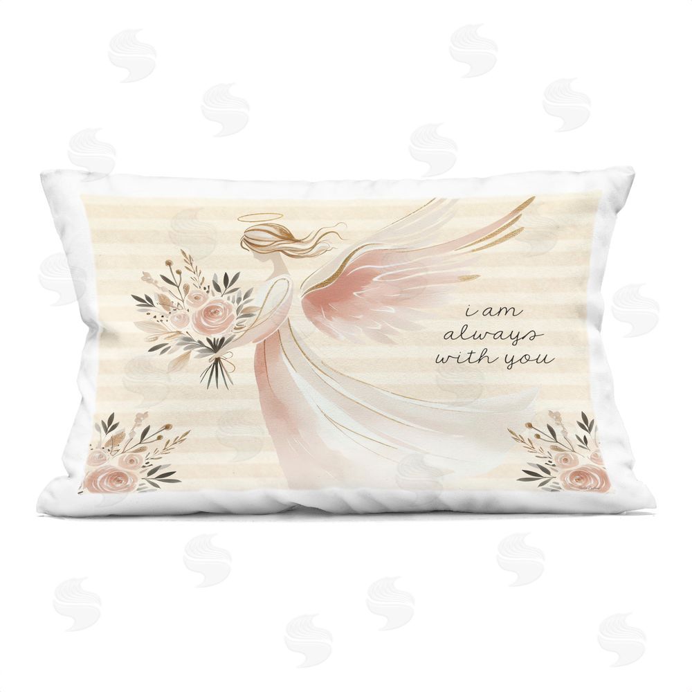 Nicole DeCamp Angel Always With You Indoor Plush Polyester Lumbar Pillow