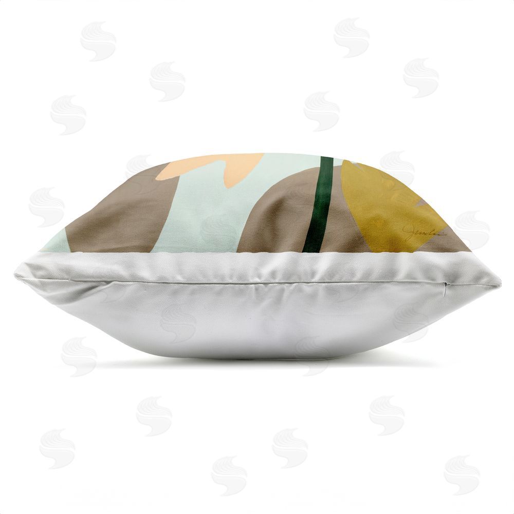 Liz Jardine Contemporary Pastel Petal Bloom Outdoor Quick-Dry Polyester Square Throw Pillow Zipper Detail