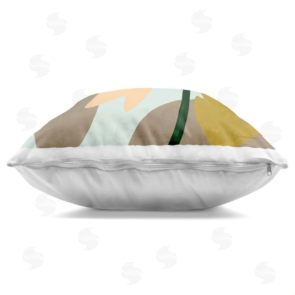 Liz Jardine Contemporary Pastel Petal Bloom Indoor Plush Polyester Square Throw Pillow Zipper Detail