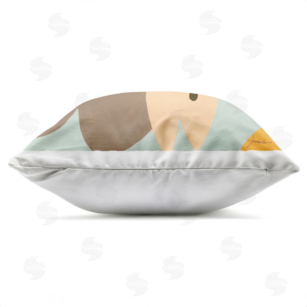 Liz Jardine Contemporary Pastel Fresh Botanical Outdoor Quick-Dry Polyester Square Throw Pillow Zipper Detail