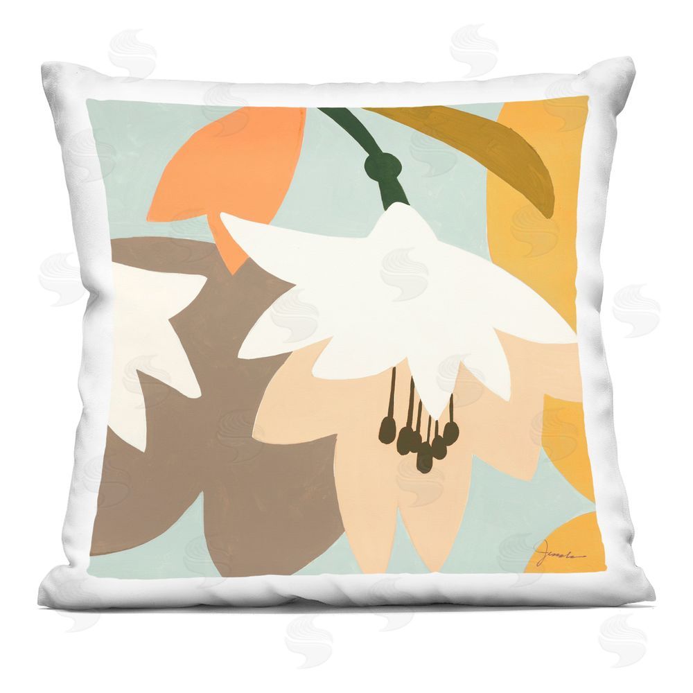 Liz Jardine Contemporary Pastel Fresh Botanical Indoor Plush Polyester Square Throw Pillow
