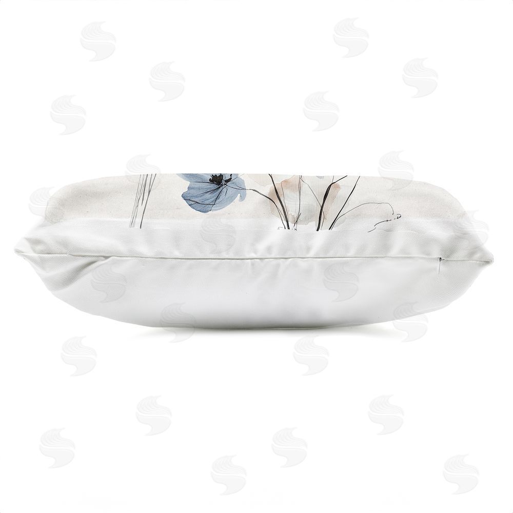Annabelle Hall Pleasures Reclaimed Muted Blossoms Outdoor Quick-Dry Polyester Lumbar Pillow Zipper Detail