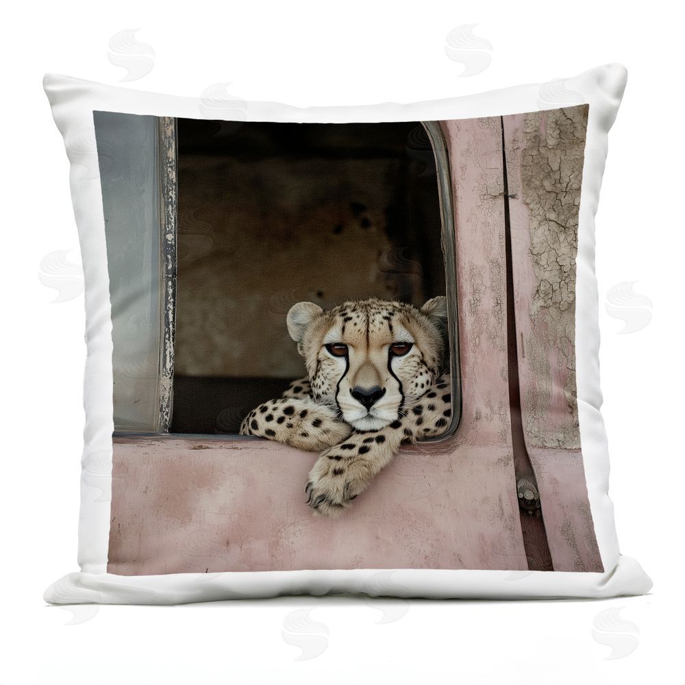 Annabelle Hall Harper The Resting Cheetah Outdoor Quick-Dry Polyester Square Throw Pillow