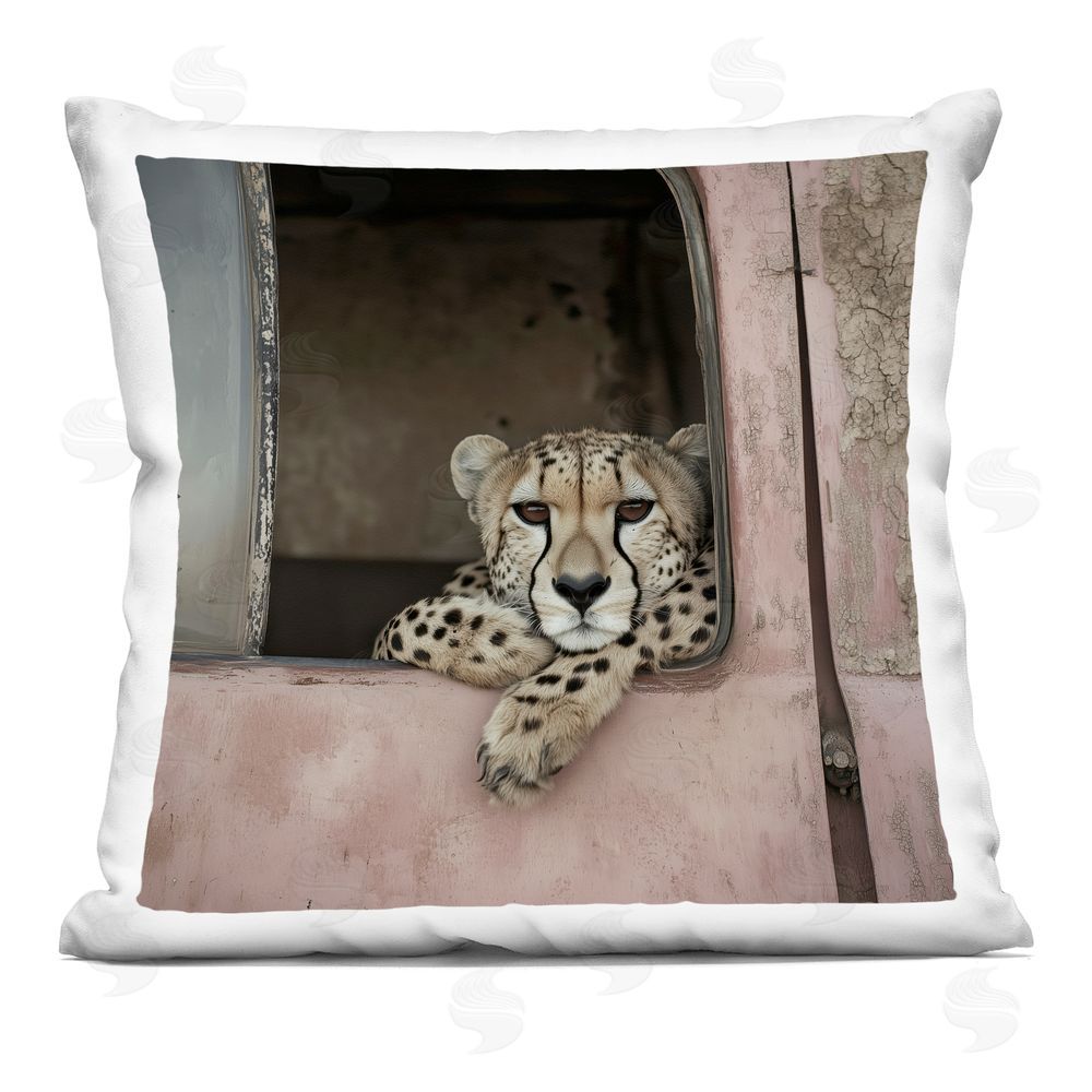 Annabelle Hall Harper The Resting Cheetah Indoor Plush Polyester Square Throw Pillow