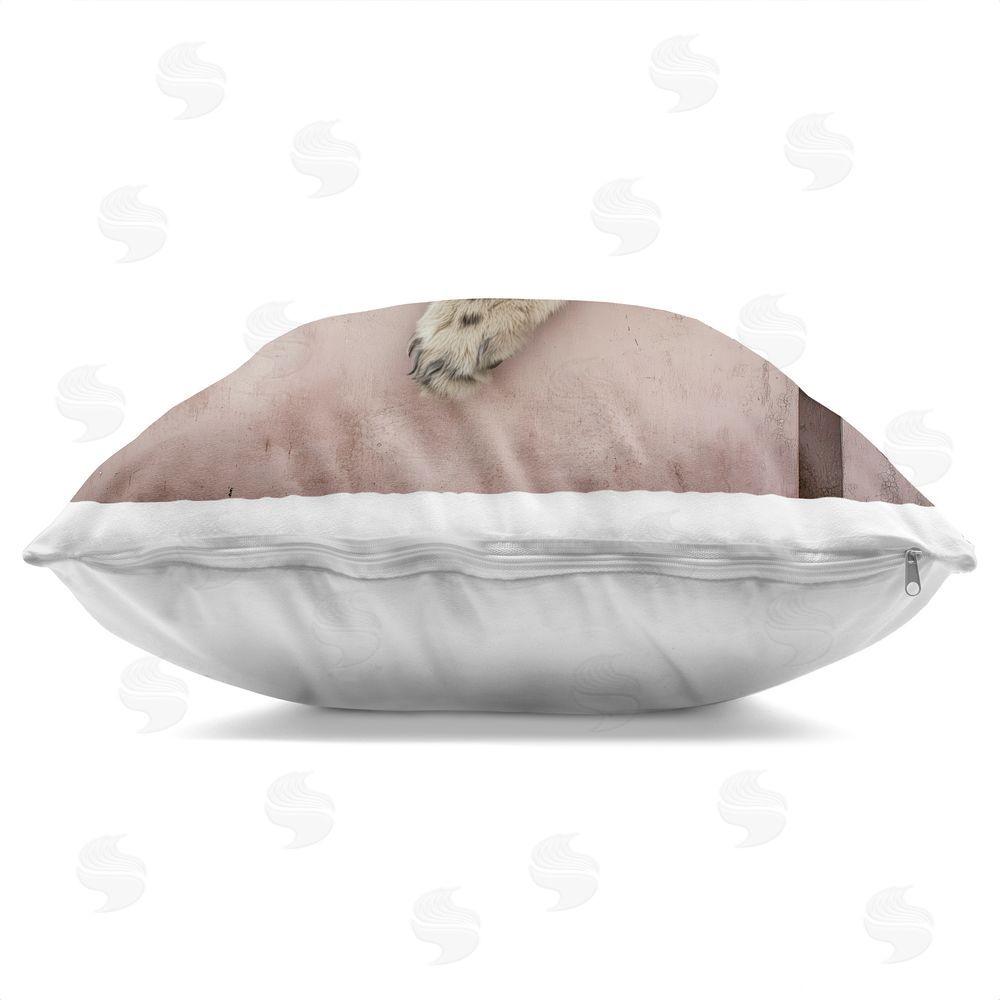Annabelle Hall Harper The Resting Cheetah Indoor Plush Polyester Square Throw Pillow Zipper Detail