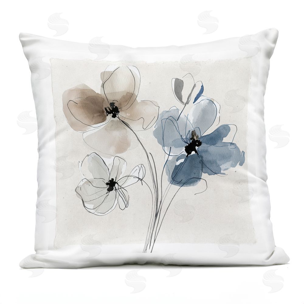 Annabelle Hall Pleasures Reclaimed Blossom Trio Outdoor Quick-Dry Polyester Square Throw Pillow