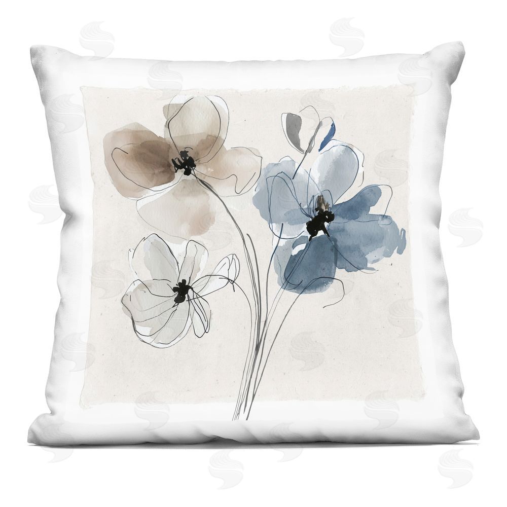 Annabelle Hall Pleasures Reclaimed Blossom Trio Indoor Plush Polyester Square Throw Pillow