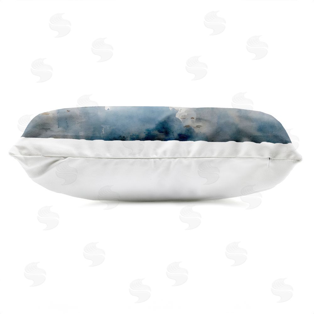 Franklyn Gregory Nature's Reflection on Mountain Lake Outdoor Printed Lumbar Throw Pillow Side View with Zipper Detail