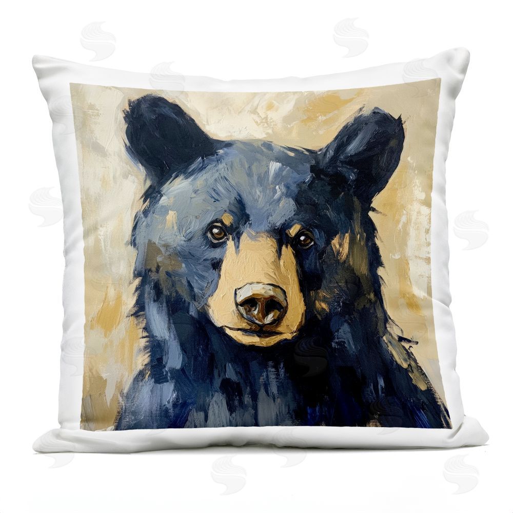 Petal Prints Design Expressive Big Bear Outdoor Square Printed Throw Pillow