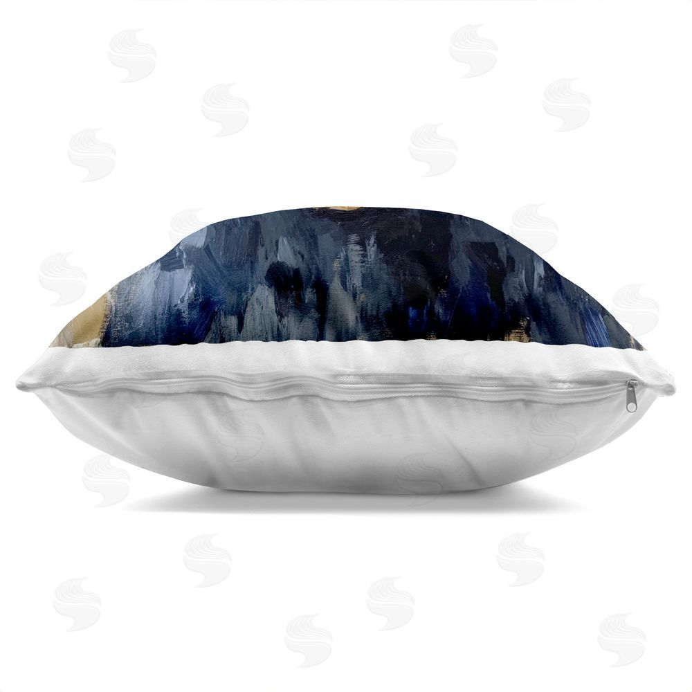 Petal Prints Design Expressive Big Bear Square Printed Throw Pillow Side View with Zipper Detail