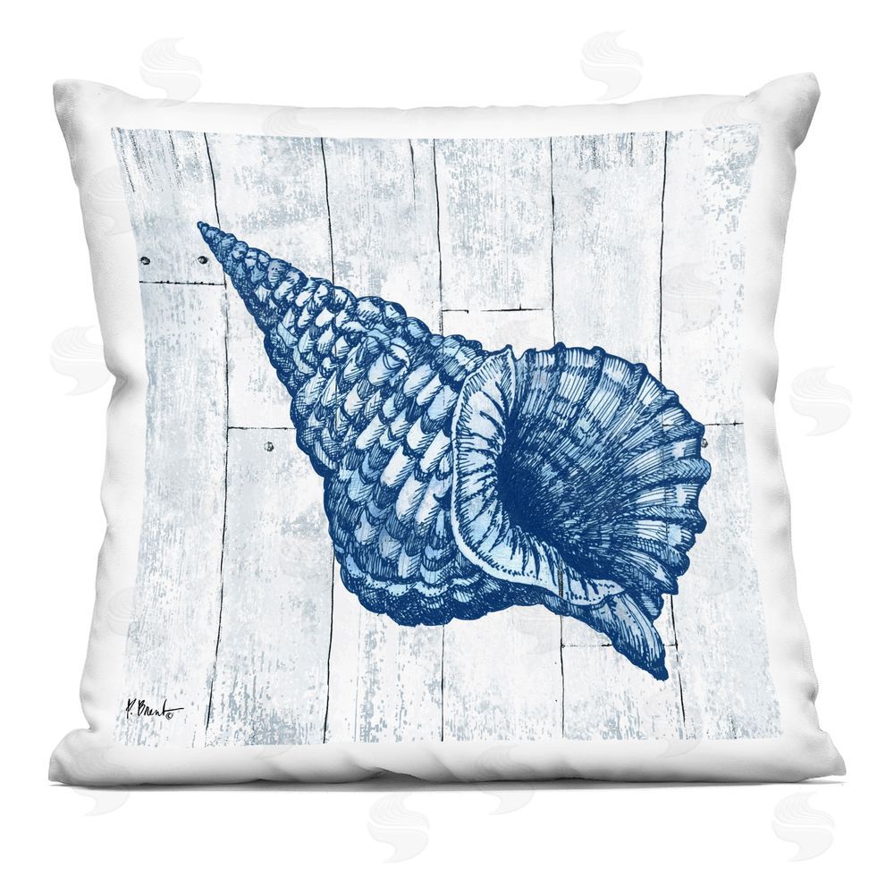 Paul Brent Coastal Timberland Conch Square Printed Throw Pillow