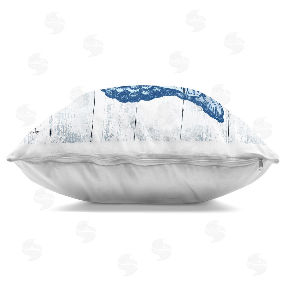 Paul Brent Coastal Timberland Conch Square Printed Throw Pillow Side View with Zipper Detail