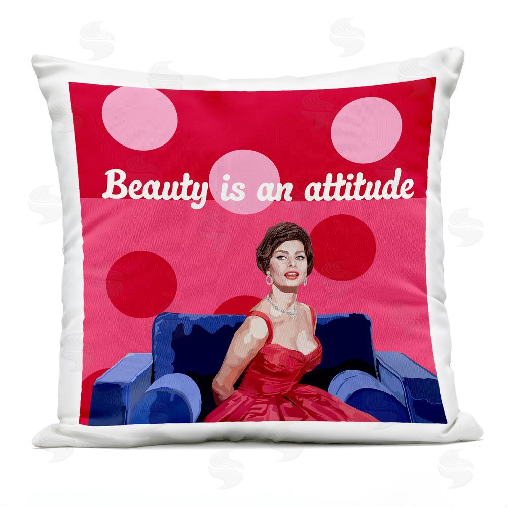 Lynnda Rakos Beauty Is An Attitude Outdoor Quick-Dry Polyester Square Throw Pillow