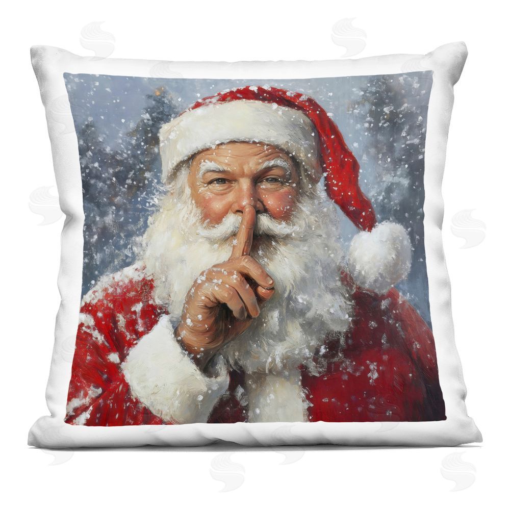 Petal Prints Design Secret Santa Shh Square Printed Throw Pillow