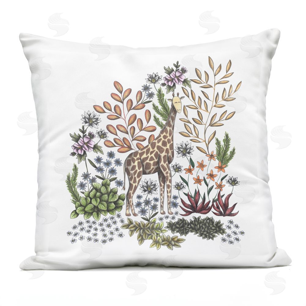 Cecilia Battaini Jungle Wildlife Giraffe Outdoor Square Printed Throw Pillow