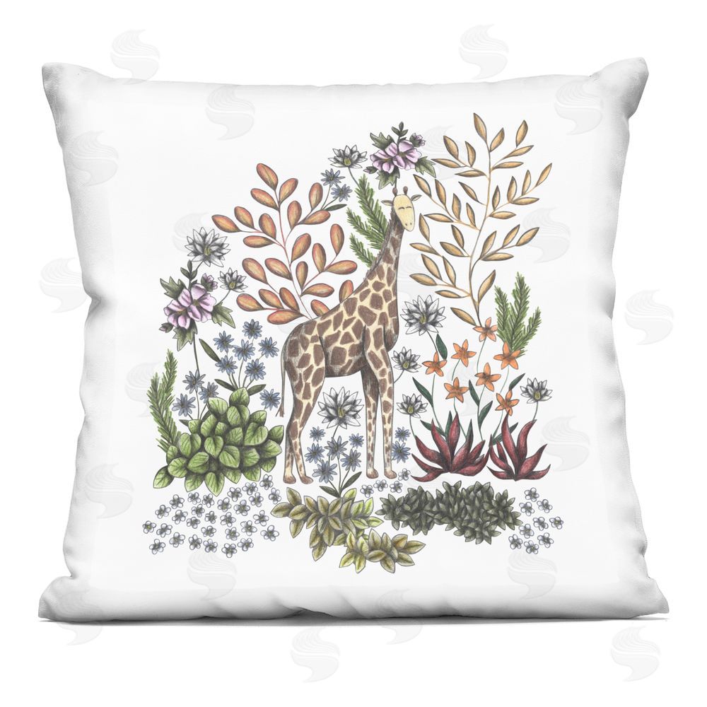 Cecilia Battaini Jungle Wildlife Giraffe Square Printed Throw Pillow