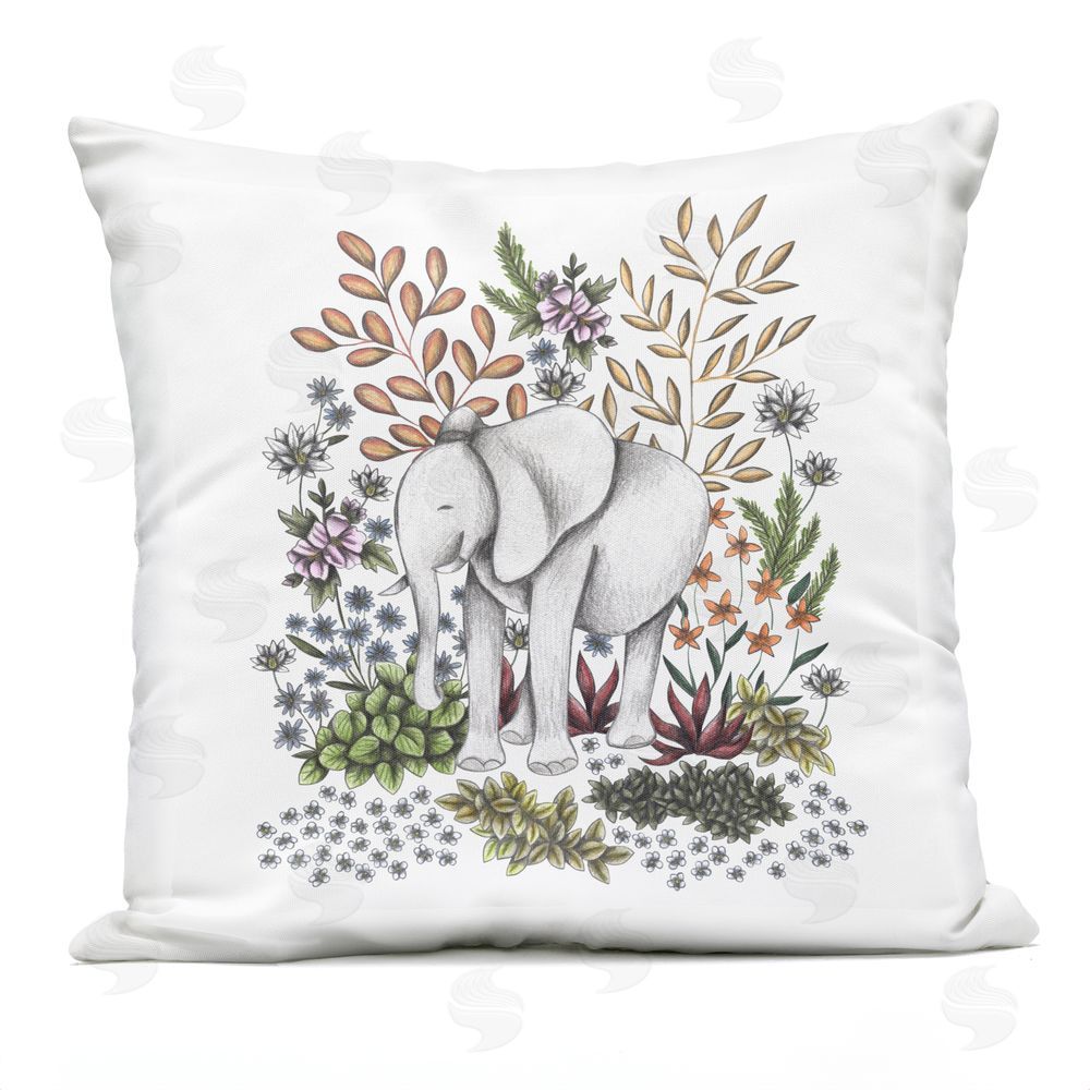 Cecilia Battaini Jungle Wildlife Elephant Outdoor Square Printed Throw Pillow