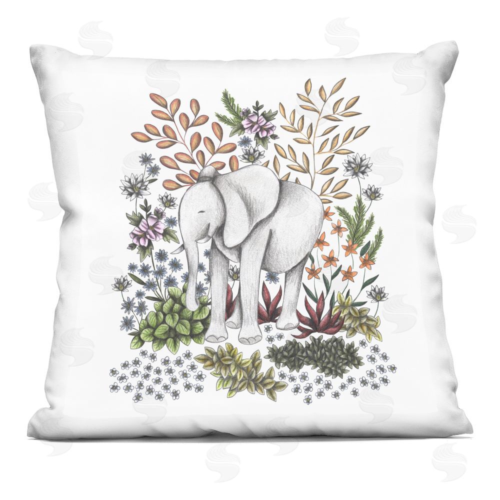 Cecilia Battaini Jungle Wildlife Elephant Square Printed Throw Pillow