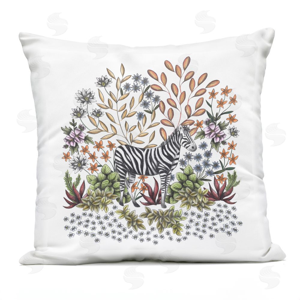 Cecilia Battaini Jungle Wildlife Zebra Outdoor Square Printed Throw Pillow
