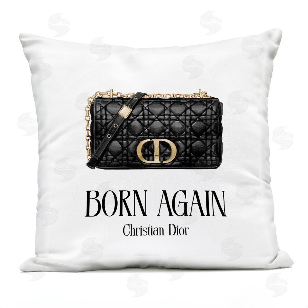 Ziwei Li Born Again Black Quilted Purse Outdoor Quick-Dry Polyester Square Throw Pillow