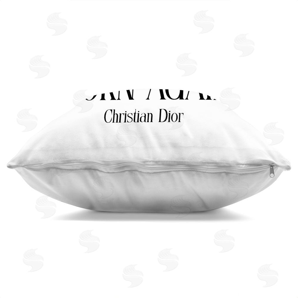 Ziwei Li Born Again Black Quilted Purse Indoor Plush Polyester Square Throw Pillow Zipper Detail