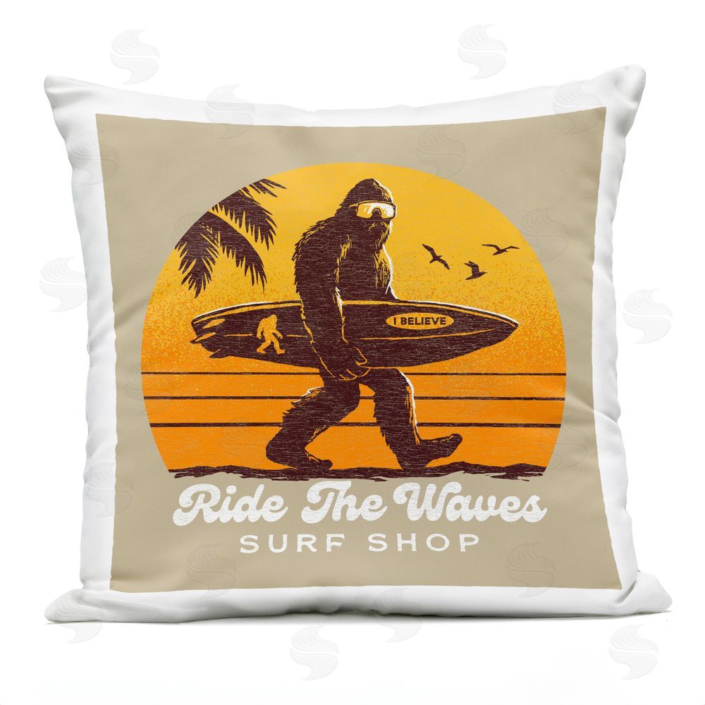 Jedco Brands Inc. Ride The Waves Surf Shop Outdoor Square Printed Throw Pillow