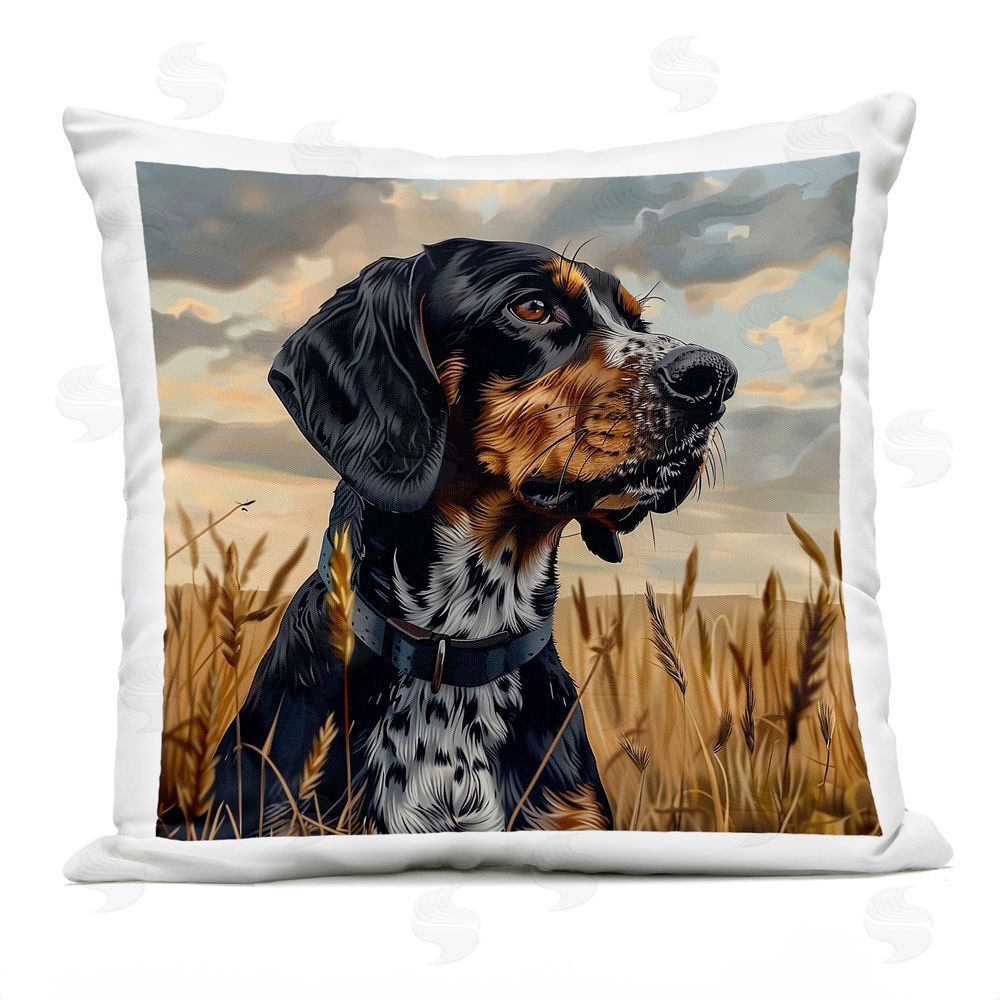 Jim Baldwin Bluetick Coonhound in Meadow Outdoor Quick-Dry Polyester Square Throw Pillow